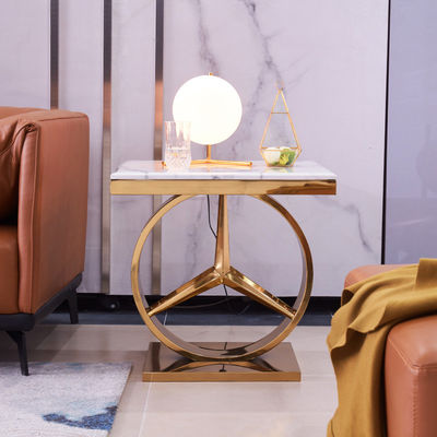 comprar Requer-se montagem funcional de mesa de sofá de bordo de aço SS de mármore online manufacture