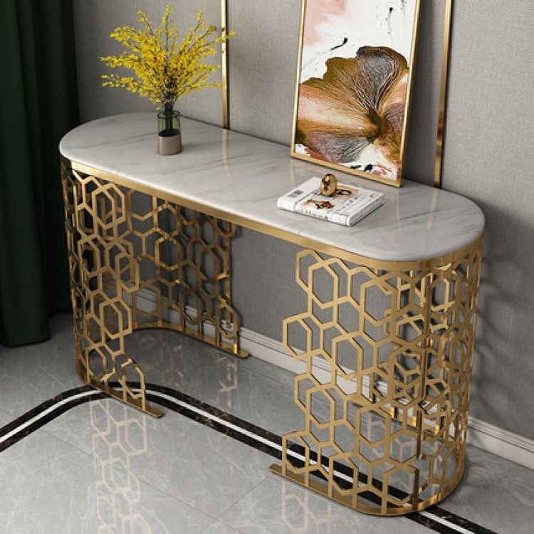 Tabela de entrada de mármore longo 120cm/150cm Cor personalizada