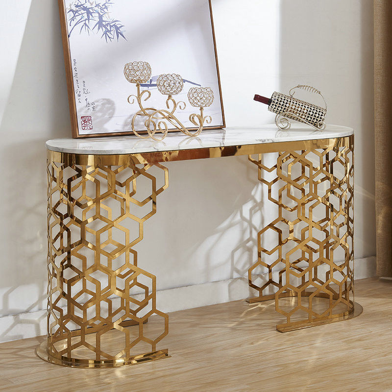 Tabela de entrada de mármore longo 120cm/150cm Cor personalizada
