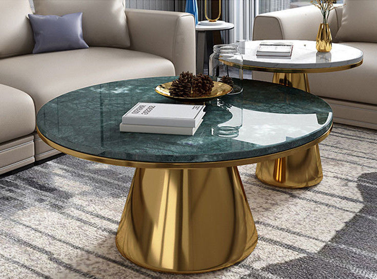 SEDIA Made Marble Combinação Tabela de café Círculo Sem armazenamento Para salas de estar